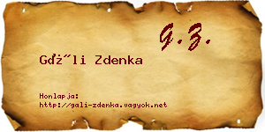 Gáli Zdenka névjegykártya